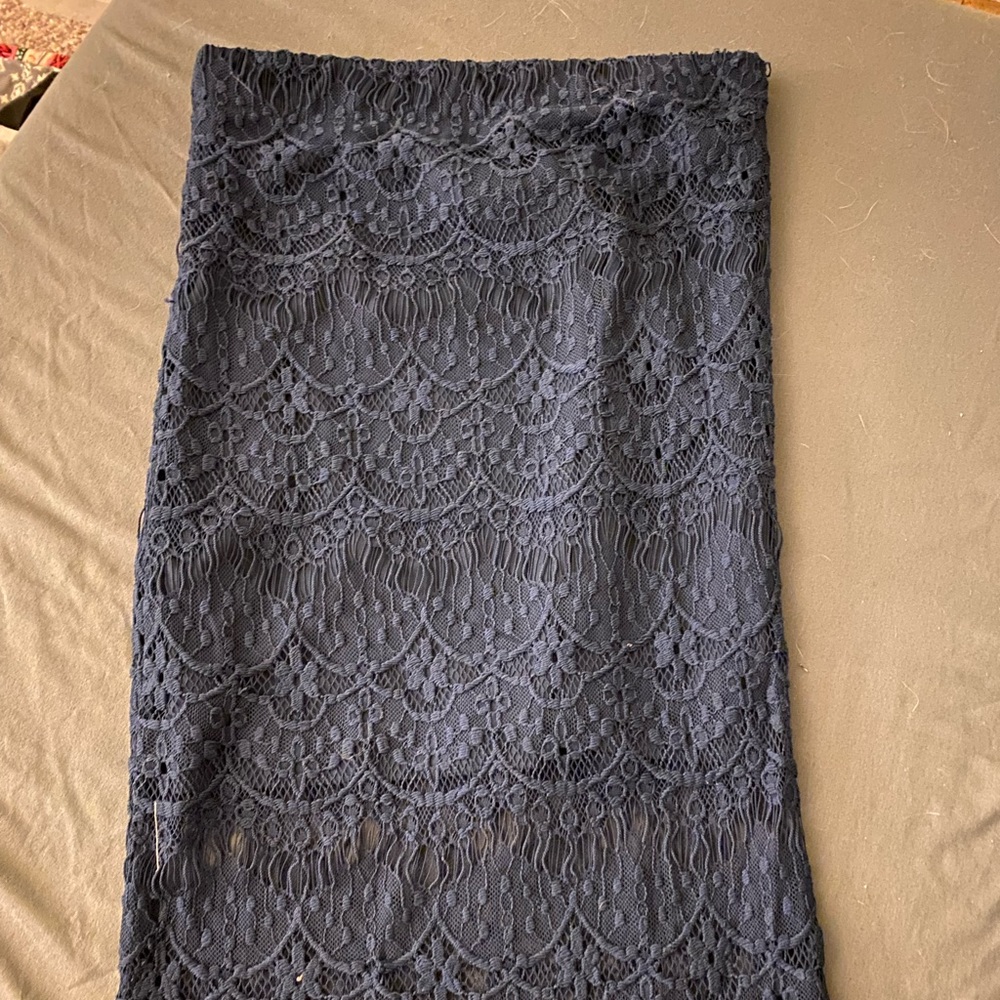 navy blue lace skirt